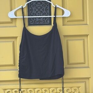 Victoria's Secret Black Ruched Crop Camisole